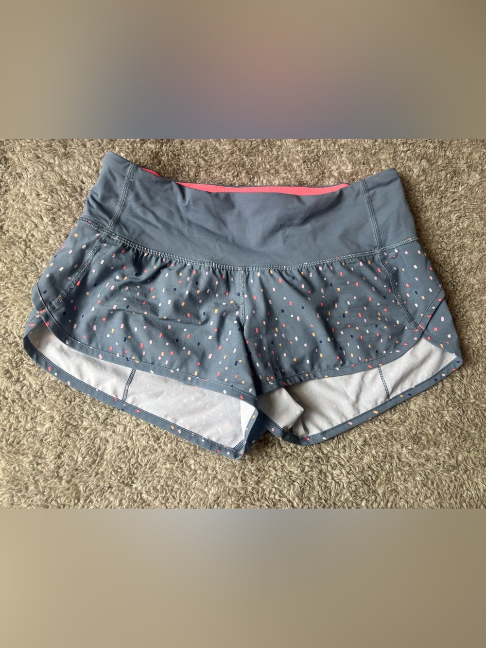 Lululemon Run Speed Shorts - Size 4 - Confetti Cake Multi Blue Denim